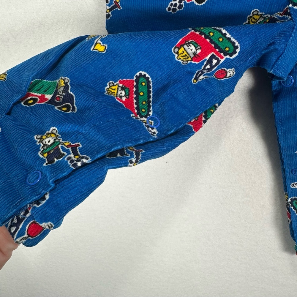 Vintage OshKosh B'gosh Blue Construction Print Corduroy Pants USA 24 Months - Picture 8 of 9